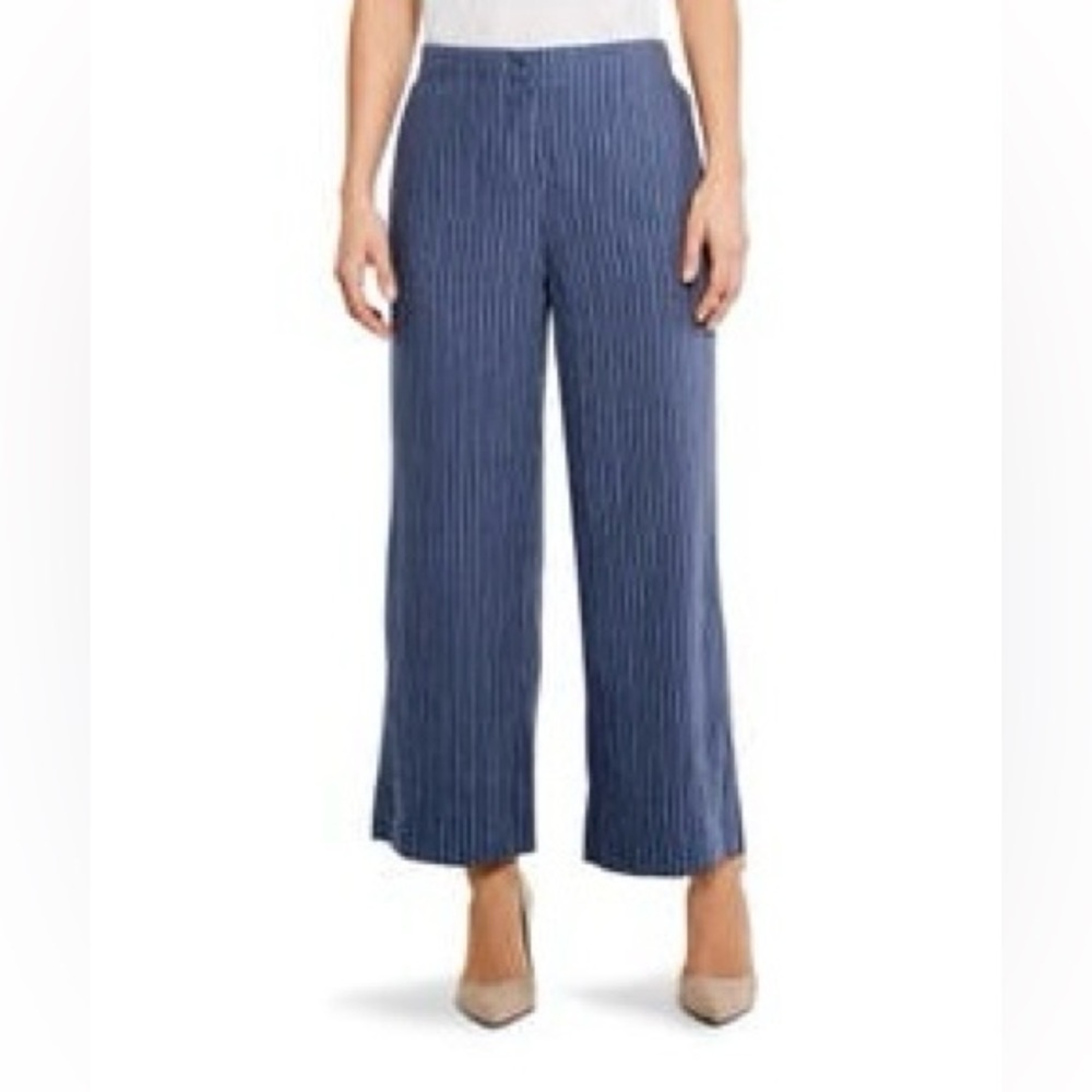 BLUE NIC & ZOE Central Pants Stripe Wide Leg Pants